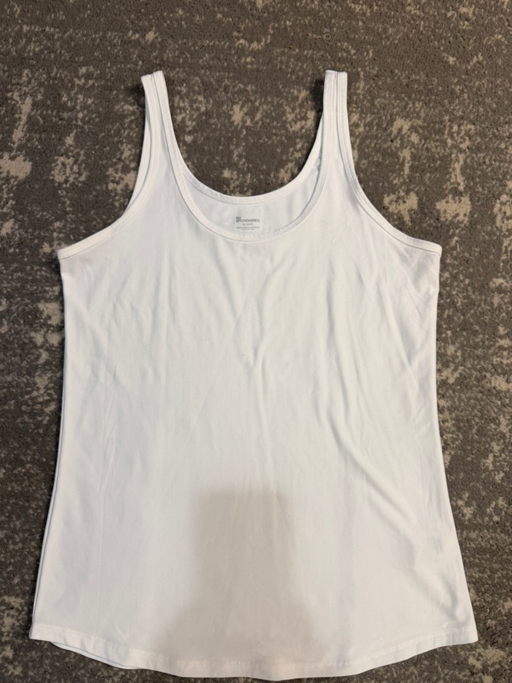 No Boundaries White Scoop Neck Tank Top - Classic Rib Trim